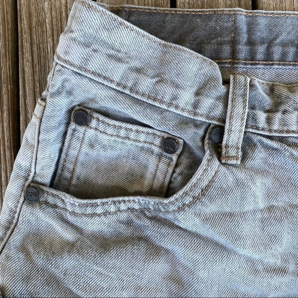 One Teaspoon Bandits Distressed Denim Short Shorts Button Fly Faded Gray Sz 28 - Picture 7 of 15